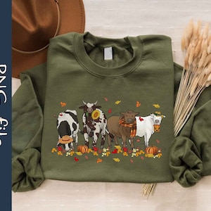 Herbst Kühe PNG, Erntedank Kühe Png, lustige Kuh Png, Herbst Png, Kuhliebhaber Png, Herbst Png, Bauernhof Tiere Png, Sofort Download
