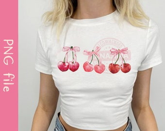 Cereza Rosa PNG, Lazo Rosa Png, Coqueta Png, Chica Suave Png, Preppy Png, Estética Png, Camisa Femenina Png, Descarga Instantánea
