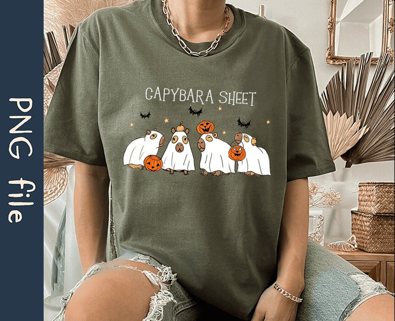 Capybara Sheet PNG, Ghost Capybara Png, Halloween Capybara Png, Cute ...