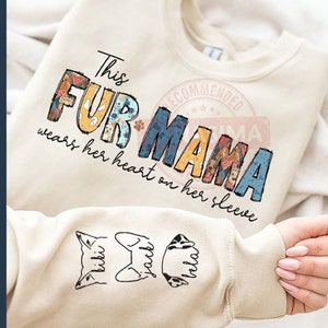 Personalized Fur Mama PNG, Custom Pet Ears Png, Dog Mama Png, Dog Mom Png, Cat Mom Png, Pet Lover Png, Cat Lover Png, Digital Download image 2