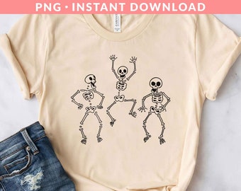 Dancing Skeletons PNG File, Funny Halloween Png, Skeleton Png, Funny Skeleton Png, Spooky Season Png, Trick Or Treat Png, Digital Download