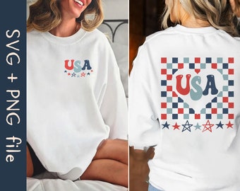 Arquivo PNG retro EUA SVG, camisa de 4 de julho Svg, América Svg, Svg patriótico, quarta camisa engraçada Svg, Dia da Independência Svg, download instantâneo