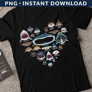 Shark Heart PNG, Shark Png, Types Of Sharks Png, Oean Animals Png, Shark Lover Png, Ocean Life Png, Marine Png, Instant Download