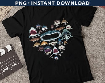 Hai Herz PNG, Hai Png, Arten von Haien Png, Oean Tiere Png, Hai Liebhaber Png, Ozean Leben Png, Marine Png, Instant Download