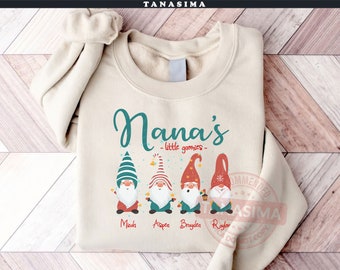 Personalized Nana's Little Gnomies PNG, Custom Grandma With Kids Names Png, Gnome Christmas Png, Grandma Christmas Png, Digital Download