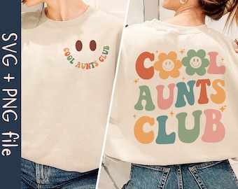 Cool Aunts Club SVG PNG File, Cool Aunt Png, Aunts Club Svg, Cool Aunt Svg, Retro Aunt Svg, Best Aunt Svg, Aunt Cricut Svg