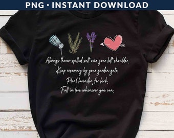 Practical Magic PNG File, Halloween Png, Witch Png, Salt Rosemary Lavender Love Png, Spooky Season Png, Sublimation Printing