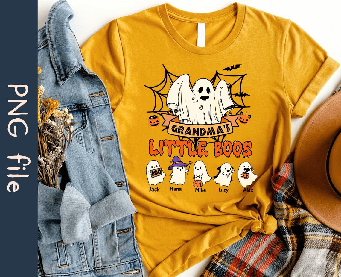 Personalized Grandma’s Little Boos PNG, Custom Grandma With Grandkids ...