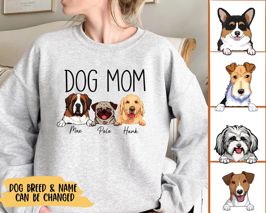 Personalized Dog Mom Shirt PNG File, Custom Dog Breed Png, Custom Dog ...