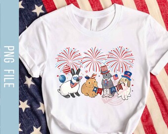 Funny Rabbit 4th July PNG, Cute Bunny Png, Fourth Of July Png, Farm Animal Png, Independence Day Png, Western Png, Instant Download