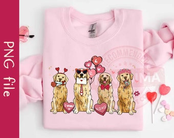Golden Retriever Valentine PNG, Valentine Dog Png, Love Png, Golden Mom Png, Valentines Day Png, Dog Lover Png, Descarga instantánea