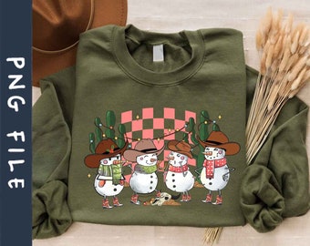 Bonhomme de neige rétro Noël PNG, Noël Png, Howdy Christmas Png, Western Christmas Png, Funny Christmas Png, Téléchargement instantané