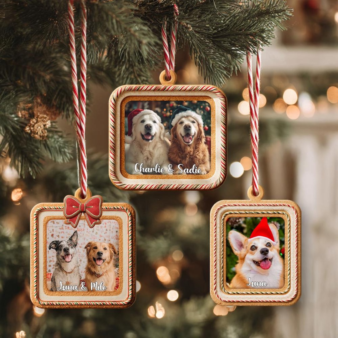 Custom Pet Photo Ornament, Custom Dog Memorial Ornament, Cat Ornament ...