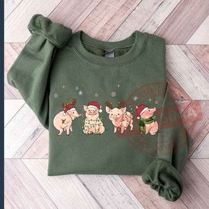 Christmas Pig PNG, Christmas Png, Funny Pig Png, Pig Lover Png, Pig Mom Png, Christmas Animal Png, Christmas Light Png, Instant Download