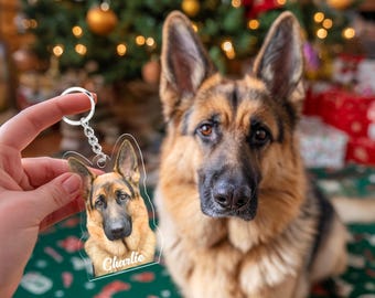 Custom Dog Keychain, Custom Pet Photo Keychain, Pet Portrait Gift, Dog Lover Gift, Cat Memorial Gift, Dog Memorial Gift, Gift For Pet Lovers