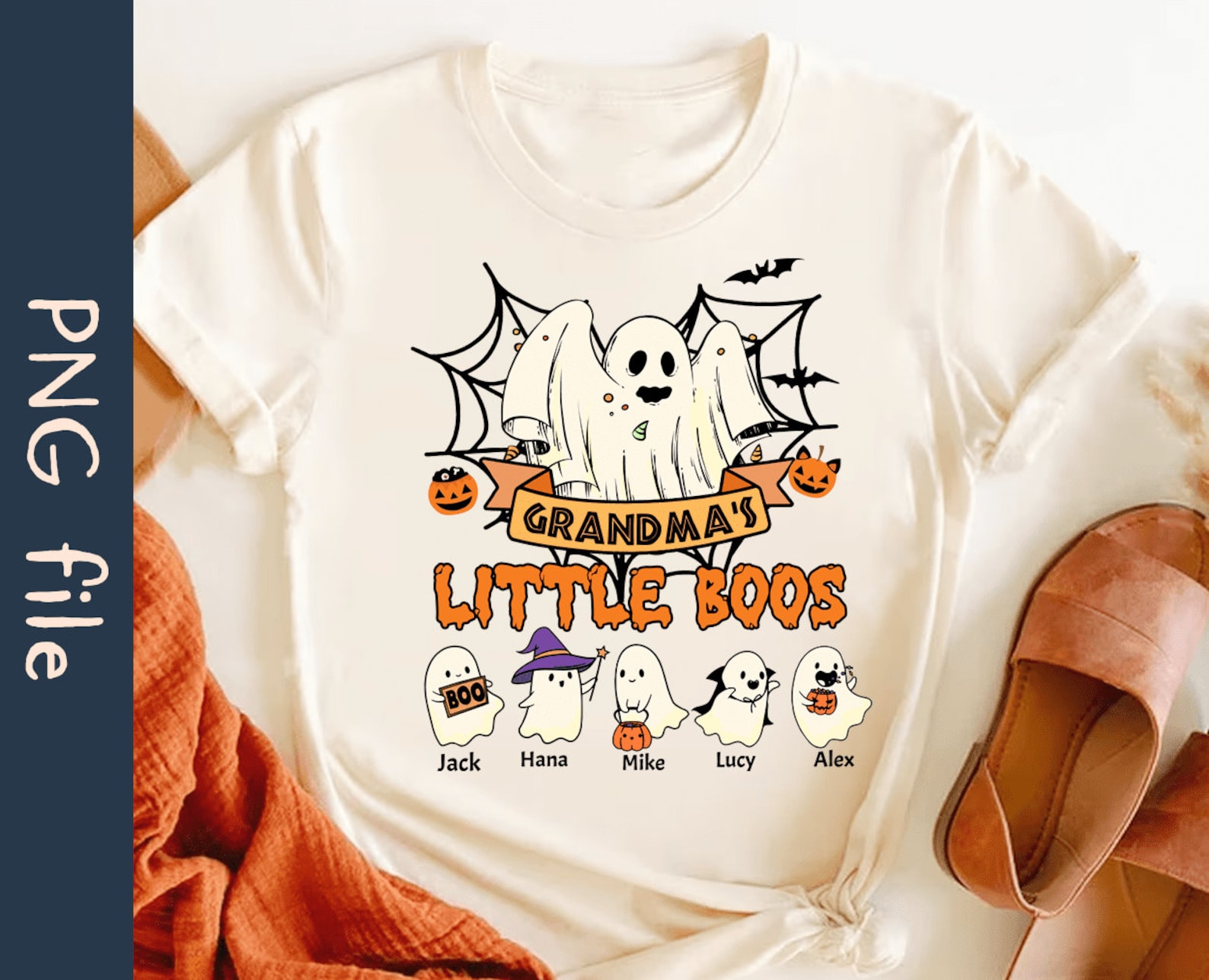 Personalized Grandma’s Little Boos PNG, Custom Grandma With Grandkids ...