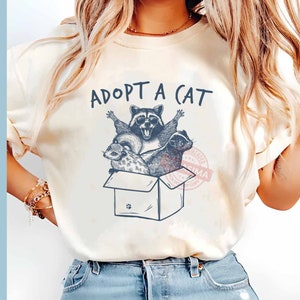 Retro Adopt A Cat SVG PNG, Funny Animals Svg, Funny Raccoon Svg, Animal Rescue Svg, Cute Animals Svg, Animals Lover Svg, Instant Download
