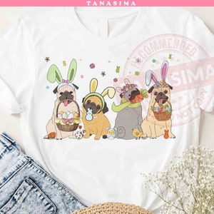 Pug Easter PNG, Dog Lover Png, Easter Png, Pug Png, Dog Mom Png, Cute Dog Png, Happy Easter Png, Easter Day Png, Instant Download