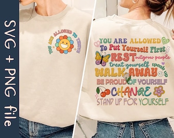 You Are Allowed To SVG PNG File, Mental Health Awareness Svg, Inspirational Svg, Positive Svg, Motivational Svg, Self Love Svg