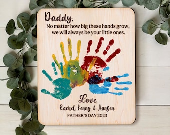 Personalisierte Vatertagsgeschenk SVG, DIY Vatertag Handabdruck Zeichen SVG, Vatertag Zeichen Laser geschnitten Datei, DIY Handabdruck, Vatertagsgeschenk