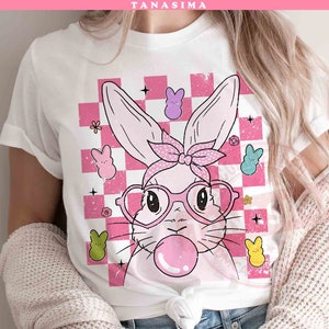 Bunny Glasses And Bubblegum PNG, Easter Png, Cute Bunny Png, Rabbit Lover Png, Bunny Mom Png, Instant Download