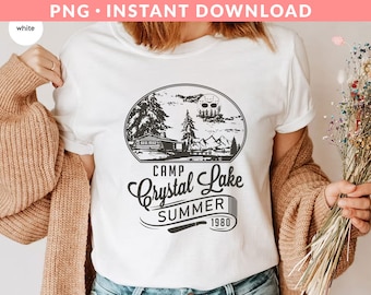 Camp Crystal Lake Summer 1980 PNG File, Halloween Png, Summer Png, Horror Movies Png, Friday The 13th Png, Sublimation Printing