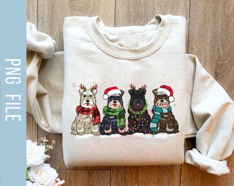 Schnauzers Christmas PNG, Christmas Dogs Png, Schnauzer Lover Png, Schnauzer Mom Png, Dog Lover Png, Christmas Vibes Png, Instant Download