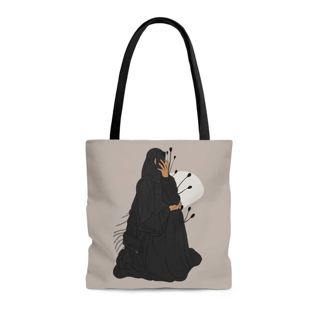 All Black Hijabi Tote Bag Muslimah Fashion Tote Bag Cute - Etsy