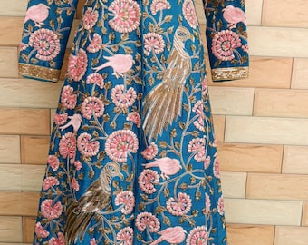 Custom Hand Embroidered Indian Wedding Outfit, Mirror Work