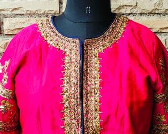 Custom Hand Embroidered Blouse, Indian Wedding, Party Mirror Work