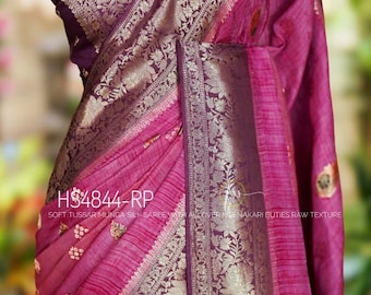 Muga Silk Weaving Saree, Kalamkari Floral Handloom, Wedding Saree gift