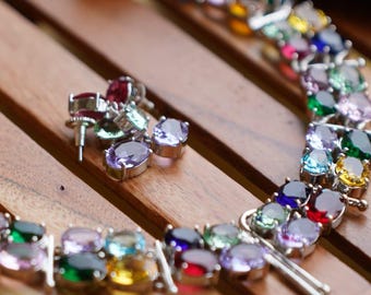 Sabyasachi Inspired Necklace Set, Multi Color Stone, Handmade Jewelry