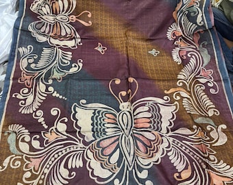 Handloom Tussar Silk Saree, Kaantha Stitch, Block Print, Silk Mark Certified