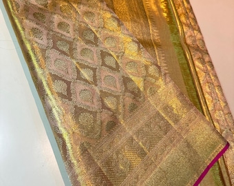 2 Gram Gold Kancheepuram Silk Saree: Handloom Zari Bridal Pattu
