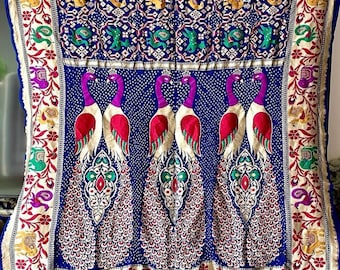 Handloom Banarasi Khaddi Bandhej Saree, Soft Georgette Silk