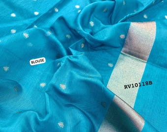 Handloom Banarasi Munga Pattu Silk Saree, Meenakari Border