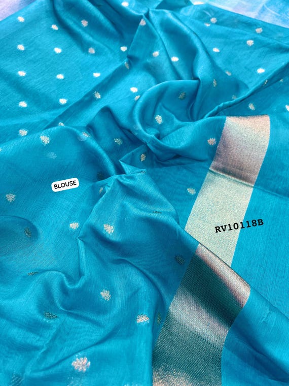 Handloom Banarasi Munga Pattu Silk Saree, Meenakari Border