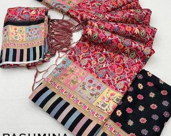 Pashmina Silk Saree, Handloom Sari, Wedding Winter Saree