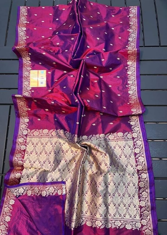 Handloom Katan Silk Banarasi Saree, Sona Rupa Weaving, Wedding Sari