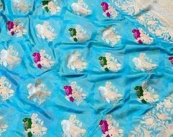 Handloom Banarasi Katan Silk Saree | Traditional Figure Buta Kadwa Weave | Bridal Art