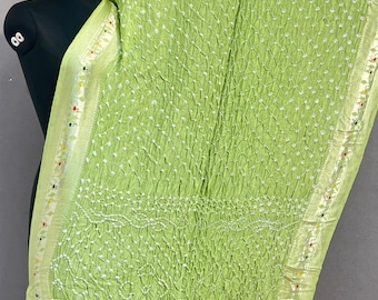 Pure Modal Silk Bandhej Saree | Paithani Border, Festive Ethnic Wrap