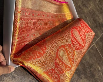 2 Gram Gold Kancheepuram Silk Saree: Handloom Zari Bridal Pattu