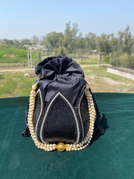 Handmade Beaded Bridal Potli Bag, Luxury Gift
