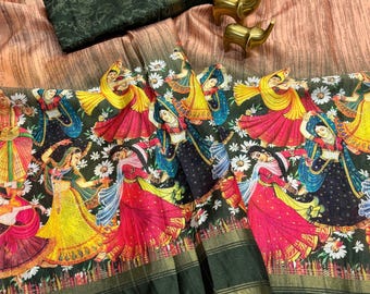 Muga Silk Saree, Kalamkari Handloom, Zari Weaving, Wedding SareeBlouse