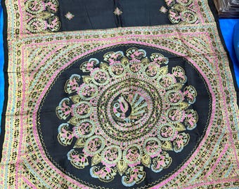 Hand-Painted Tussar Madhubani Silk Saree: Artisan Certified Handloom Wrap Wedding Gift Sari