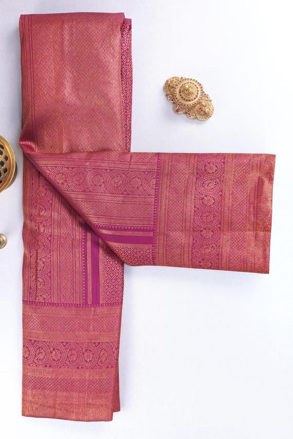 2 Gram Gold Kancheepuram Silk Saree: Handloom Zari Bridal Pattu