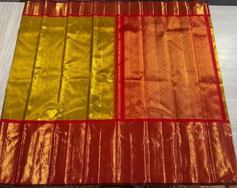Vathuvai Kanjivaram rich class Gold Woven tissue Silk Saree: Handloom Zari Bridal Pattu.