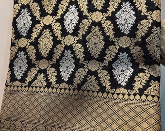 Handloom Katan Zari Silk Saree, Varanasi Weaving, Silk Mark