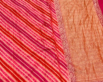 Handloom Khaddi Chiffon Saree,hand work Weaving wedding saree.