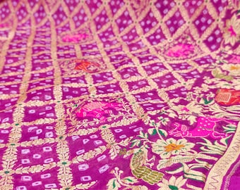 Handloom Banarasi Khaddi Georgette Saree, Pure Soft Chiffon, Silk Mark